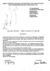 Beuys Rundbrief Aufruf zur Finanzierung 1000 Eichen Projekt